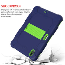 For iPad 10th Gen 10.9 2022 Two-Color Robot Shockproof Silicone + PC Protective Tablet Case(Navy Blue + Yellow Green)