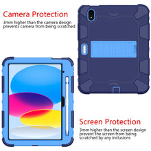 For iPad 10th Gen 10.9 2022 Two-Color Robot Shockproof Silicone + PC Protective Tablet Case(Navy Blue + Blue)