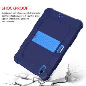 For iPad 10th Gen 10.9 2022 Two-Color Robot Shockproof Silicone + PC Protective Tablet Case(Navy Blue + Blue)