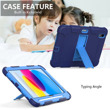 For iPad 10th Gen 10.9 2022 Two-Color Robot Shockproof Silicone + PC Protective Tablet Case(Navy Blue + Blue)