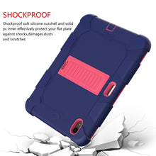 For iPad 10th Gen 10.9 2022 Two-Color Robot Shockproof Silicone + PC Protective Tablet Case(Navy Blue + Rose Red)