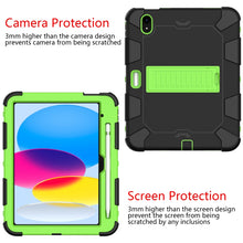 For iPad 10th Gen 10.9 2022 Two-Color Robot Shockproof Silicone + PC Protective Tablet Case(Black + Yellow Green)