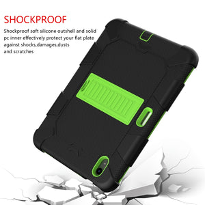 For iPad 10th Gen 10.9 2022 Two-Color Robot Shockproof Silicone + PC Protective Tablet Case(Black + Yellow Green)