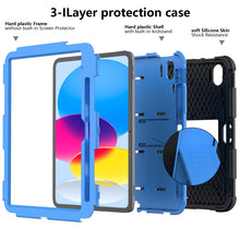 For iPad 10th Gen 10.9 2022 Two-Color Robot Shockproof Silicone + PC Protective Tablet Case(Black + Blue)