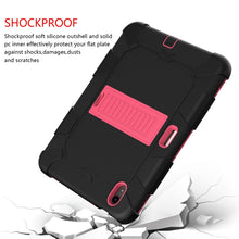 For iPad 10th Gen 10.9 2022 Two-Color Robot Shockproof Silicone + PC Protective Tablet Case(Black + Rose Red)