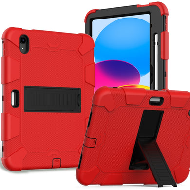 For iPad 10th Gen 10.9 2022 Two-Color Robot Shockproof Silicone + PC Protective Tablet Case(Red + Black)