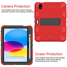 For iPad 10th Gen 10.9 2022 Two-Color Robot Shockproof Silicone + PC Protective Tablet Case(Red + Black)