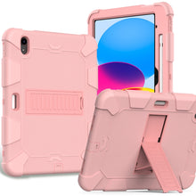 For iPad 10th Gen 10.9 2022 Two-Color Robot Shockproof Silicone + PC Protective Tablet Case(Rose Gold)