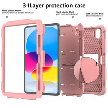 For iPad 10th Gen 10.9 2022 Two-Color Robot Shockproof Silicone + PC Protective Tablet Case(Rose Gold)