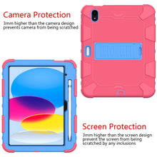 For iPad 10th Gen 10.9 2022 Two-Color Robot Shockproof Silicone + PC Protective Tablet Case(Rose Red + Blue)