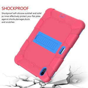 For iPad 10th Gen 10.9 2022 Two-Color Robot Shockproof Silicone + PC Protective Tablet Case(Rose Red + Blue)