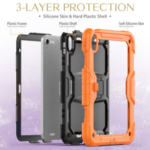 For iPad 10th Gen 10.9 2022 Shockproof Silicone + PC Protective Tablet Case(Black + Orange)