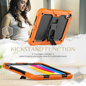 For iPad 10th Gen 10.9 2022 Shockproof Silicone + PC Protective Tablet Case(Black + Orange)