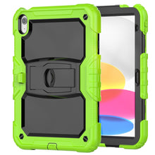 For iPad 10th Gen 10.9 2022 Shockproof Silicone + PC Protective Tablet Case(Black + Yellow Green)