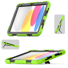 For iPad 10th Gen 10.9 2022 Shockproof Silicone + PC Protective Tablet Case(Black + Yellow Green)