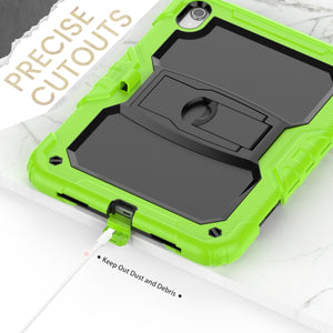 For iPad 10th Gen 10.9 2022 Shockproof Silicone + PC Protective Tablet Case(Black + Yellow Green)