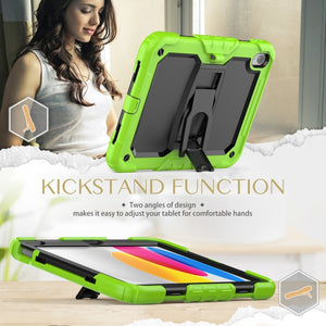 For iPad 10th Gen 10.9 2022 Shockproof Silicone + PC Protective Tablet Case(Black + Yellow Green)