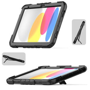 For iPad 10th Gen 10.9 2022 Shockproof Silicone + PC Protective Tablet Case(Black)