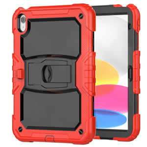 For iPad 10th Gen 10.9 2022 Shockproof Silicone + PC Protective Tablet Case(Black + Red)