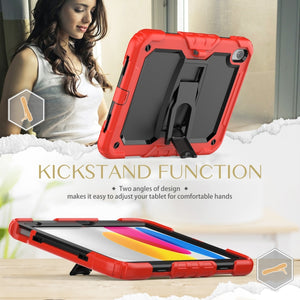 For iPad 10th Gen 10.9 2022 Shockproof Silicone + PC Protective Tablet Case(Black + Red)