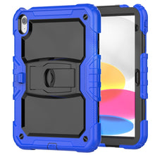 For iPad 10th Gen 10.9 2022 Shockproof Silicone + PC Protective Tablet Case(Black + Blue)