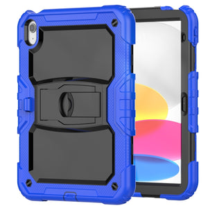 For iPad 10th Gen 10.9 2022 Shockproof Silicone + PC Protective Tablet Case(Black + Blue)