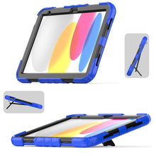 For iPad 10th Gen 10.9 2022 Shockproof Silicone + PC Protective Tablet Case(Black + Blue)