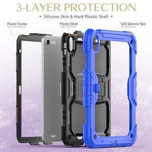 For iPad 10th Gen 10.9 2022 Shockproof Silicone + PC Protective Tablet Case(Black + Blue)