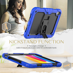 For iPad 10th Gen 10.9 2022 Shockproof Silicone + PC Protective Tablet Case(Black + Blue)