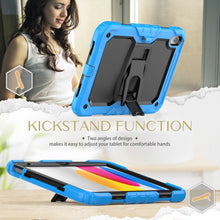 For iPad 10th Gen 10.9 2022 Shockproof Silicone + PC Protective Tablet Case(Black + Light Blue)