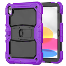 For iPad 10th Gen 10.9 2022 Shockproof Silicone + PC Protective Tablet Case(Black + Purple)