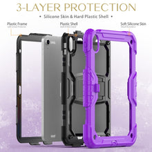 For iPad 10th Gen 10.9 2022 Shockproof Silicone + PC Protective Tablet Case(Black + Purple)