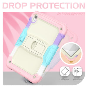 For iPad 10th Gen 10.9 2022 Shockproof Silicone + PC Protective Tablet Case(Camouflage Pink)