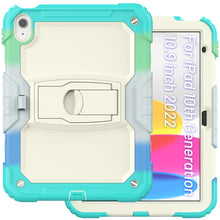 For iPad 10th Gen 10.9 2022 Shockproof Silicone + PC Protective Tablet Case(Camouflage Light Blue)