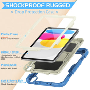 For iPad 10th Gen 10.9 2022 Shockproof Silicone + PC Protective Tablet Case(Cyan-blue)