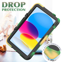 For iPad 10th Gen 10.9 2022 Rugged Silicone Hard PC Tablet Case with Holder(Camouflage)