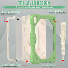 For iPad 10th Gen 10.9 2022 Contrast Color Robot Shockproof Silicon + PC Tablet Protective Case(Matcha Green+Beige)