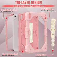 For iPad 10th Gen 10.9 2022 Contrast Color Robot Shockproof Silicon + PC Tablet Protective Case(Rose Gold)