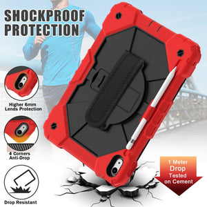 For iPad 10th Gen 10.9 2022 Contrast Color Robot Shockproof Silicon + PC Tablet Protective Case(Red+Black)