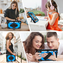 For iPad 10th Gen 10.9 2022 Contrast Color Robot Shockproof Silicon + PC Tablet Protective Case(Black+Blue)