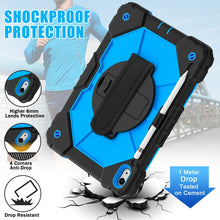 For iPad 10th Gen 10.9 2022 Contrast Color Robot Shockproof Silicon + PC Tablet Protective Case(Black+Blue)