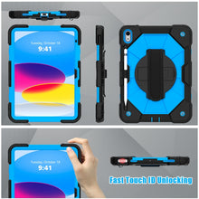 For iPad 10th Gen 10.9 2022 Contrast Color Robot Shockproof Silicon + PC Tablet Protective Case(Black+Blue)