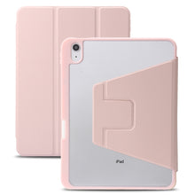 For iPad 10th Gen 10.9 2022 3-Fold 360 Rotation Acrylic Leather Smart Tablet Case(Pink)