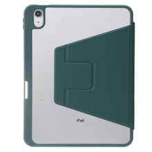 For iPad 10th Gen 10.9 2022 3-Fold 360 Rotation Acrylic Leather Smart Tablet Case(Dark Green)