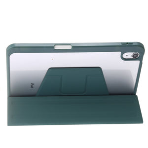 For iPad 10th Gen 10.9 2022 3-Fold 360 Rotation Acrylic Leather Smart Tablet Case(Dark Green)