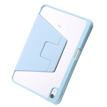 For iPad 10th Gen 10.9 2022 3-Fold 360 Rotation Acrylic Leather Smart Tablet Case(Baby Blue)