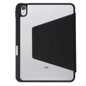 For iPad 10th Gen 10.9 2022 3-Fold 360 Rotation Acrylic Leather Smart Tablet Case(Black)