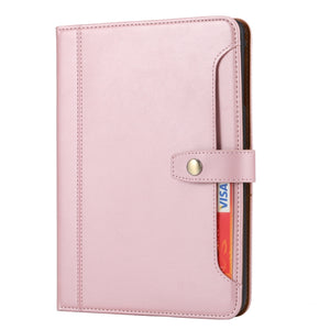 For iPad 10th Gen 10.9 2022 Calf Texture Double Fold Leather Smart Tablet Case(Rose Gold)