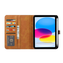 For iPad 10th Gen 10.9 2022 Calf Texture Double Fold Leather Smart Tablet Case(Black)