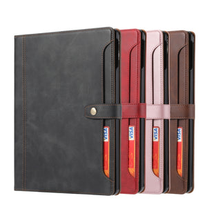 For iPad 10th Gen 10.9 2022 Calf Texture Double Fold Leather Smart Tablet Case(Black)